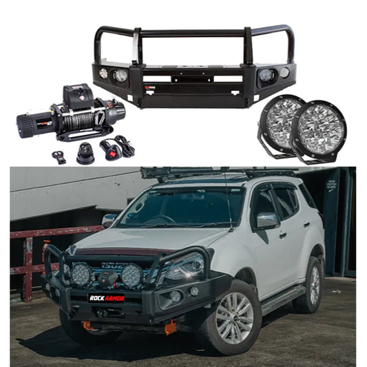 Automotive off-road accessories featuring Rockarmor Elite Bullbar with control box for Isuzu Dmax 2012-2020 without bumper cut