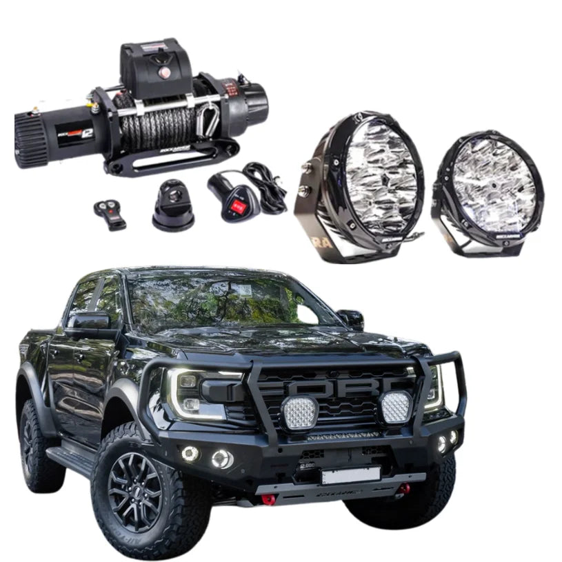 Rockarmor Gt Hoop Steel Bullbar Combo Pack - Ford Ranger Raptor Next Gen 2023-2024 - Winch Bar Combo