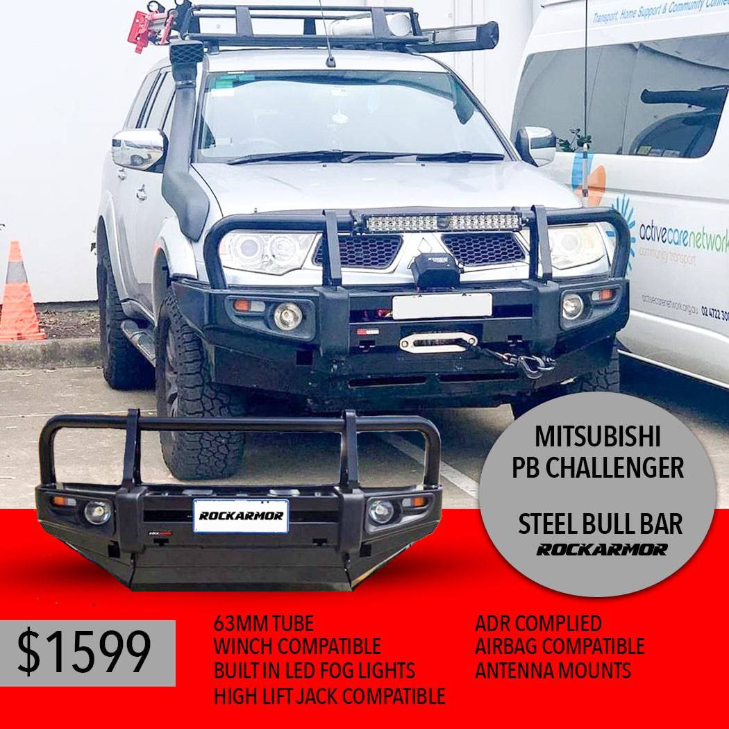 Rockarmor Premium Steel Bullbar - Mitsubishii Triton Challanger Pb / Pc 2009-2015 (Bumper Cut)