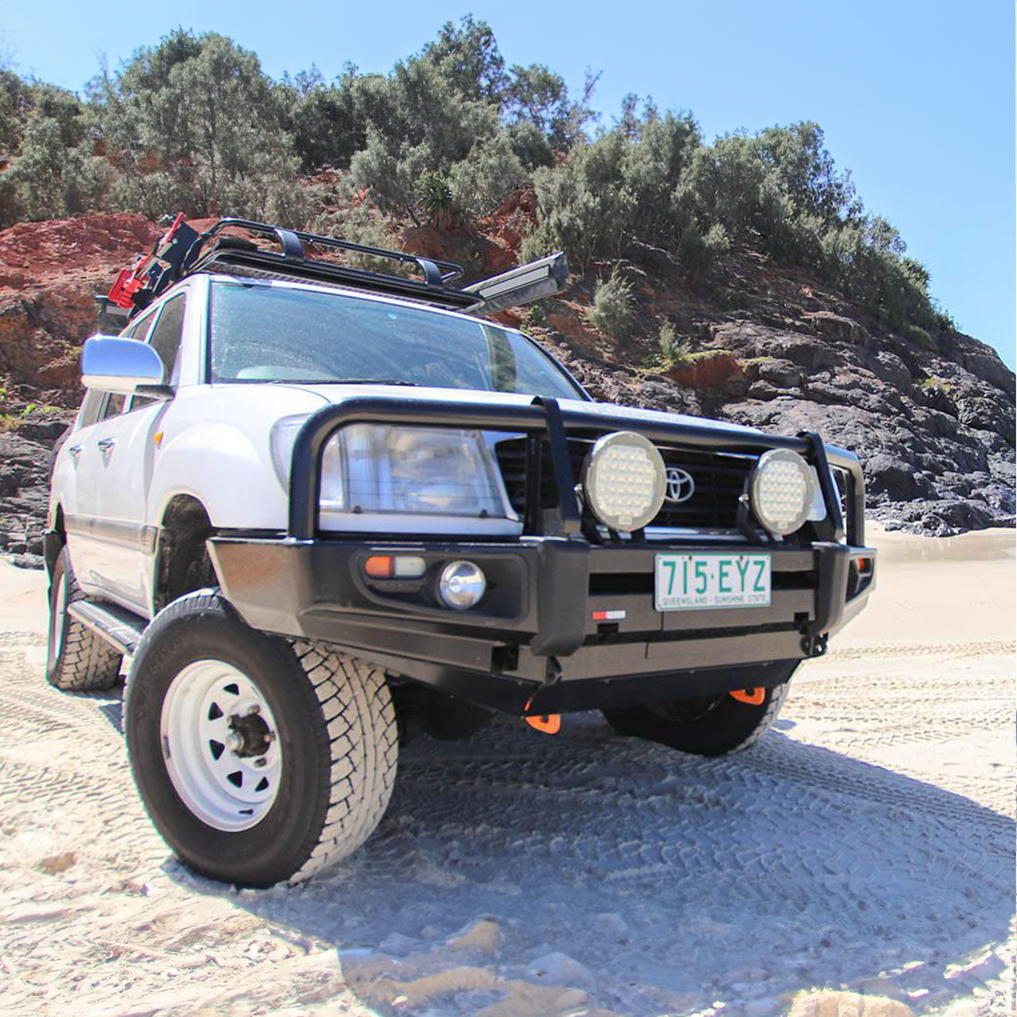 Rockarmor Premium Steel Bullbar - Toyota Landcruiser Fj100 Ifs 1998-2007 (Full Bar Replacement) And Lexus