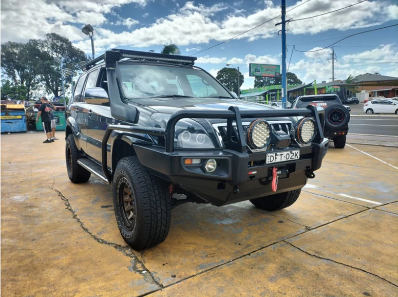 ROCKARMOR PREMIUM STEEL BULLBAR TO SUIT TOYOTA PRADO FJ120 03-09 (Full Bar Replacement