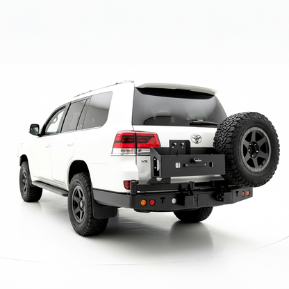 Rockarmor Steel Dual Wheel Carrier - Toyota Landcruiser Fj200 2008 To Current (With Built In Towbar)