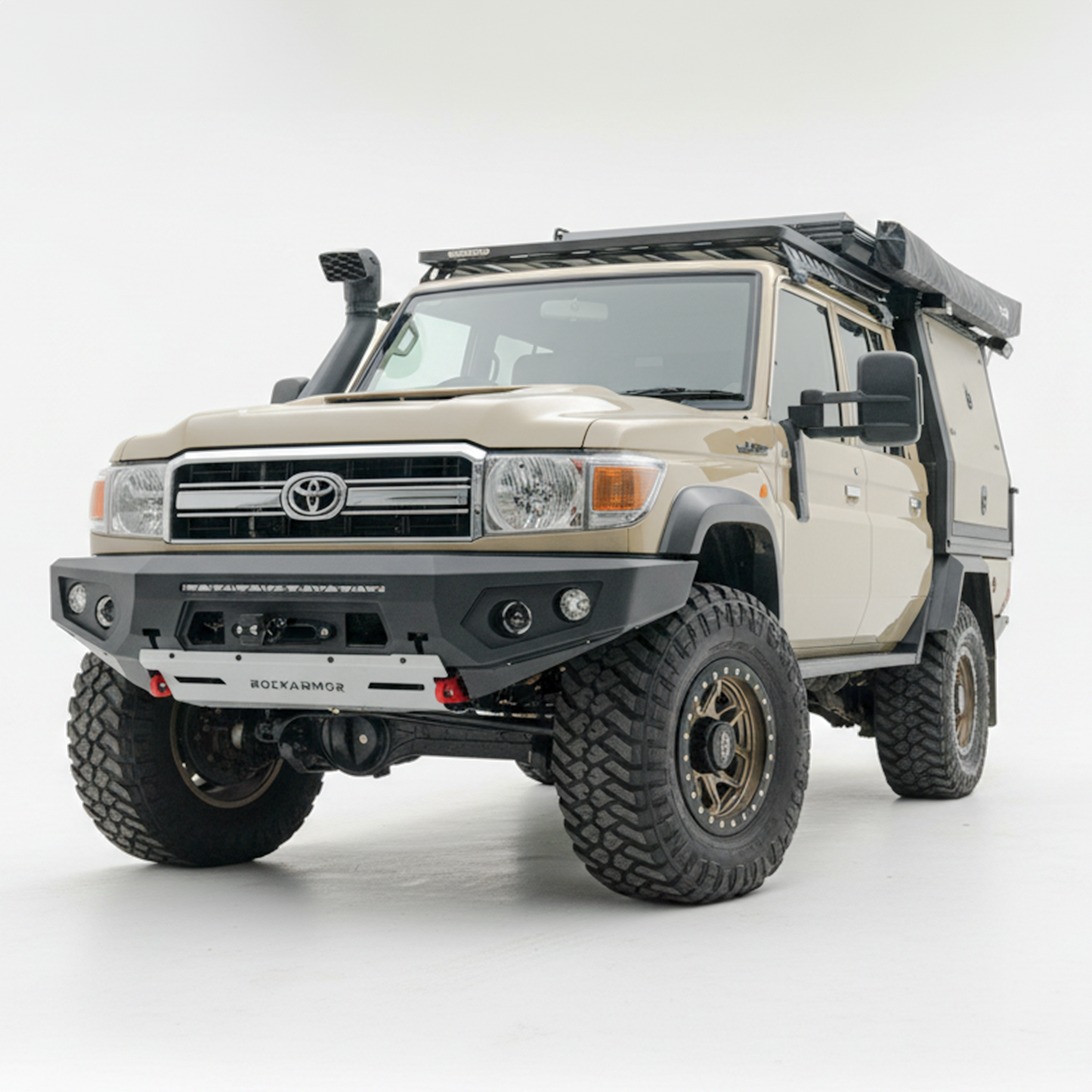 Rockarmor Gt Hoopless Steel Bullbar - Toyota Landcruiser 76 78 79 2007-2023 (Full Bar Replacement)