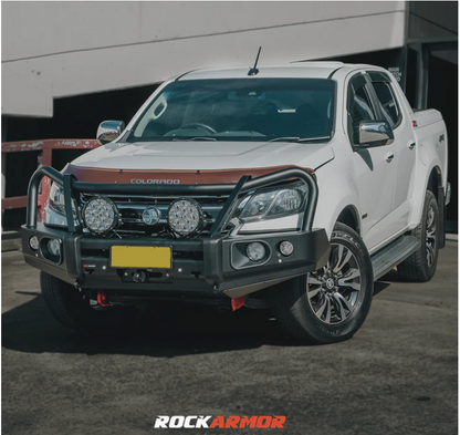 ROCKARMOR ELITE STEEL BULLBAR TO SUIT HOLDEN COLORADO (Bumper Cut)