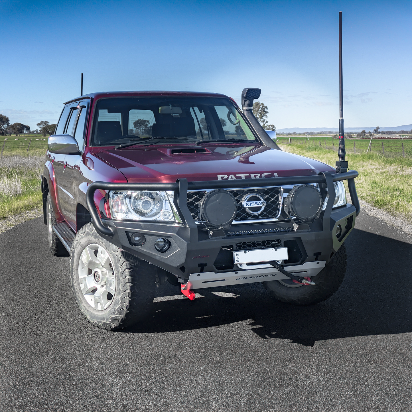 Rockarmor Gt Hoop Steel Bullbar - NissanPatrol GU4+ (Full Bar Replacement)
