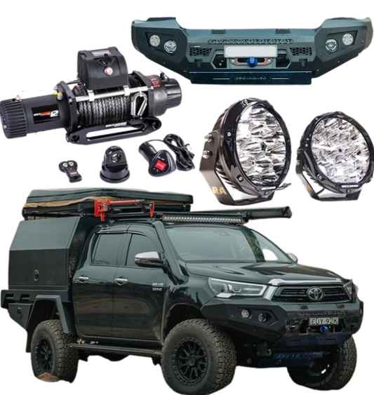ROCKARMOR GT HOOPLESS BULLBAR COMBO PACK TO SUIT TOYOTA HILUX 2020+