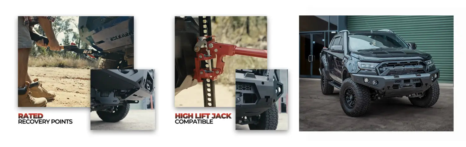Rockarmor Gt Steel Hoopless Bullbar Combo Pack - Ford Ranger PX2 & 3