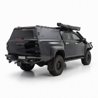 Rockarmor N80 Hilux Aluminium Canopy rear side angle
