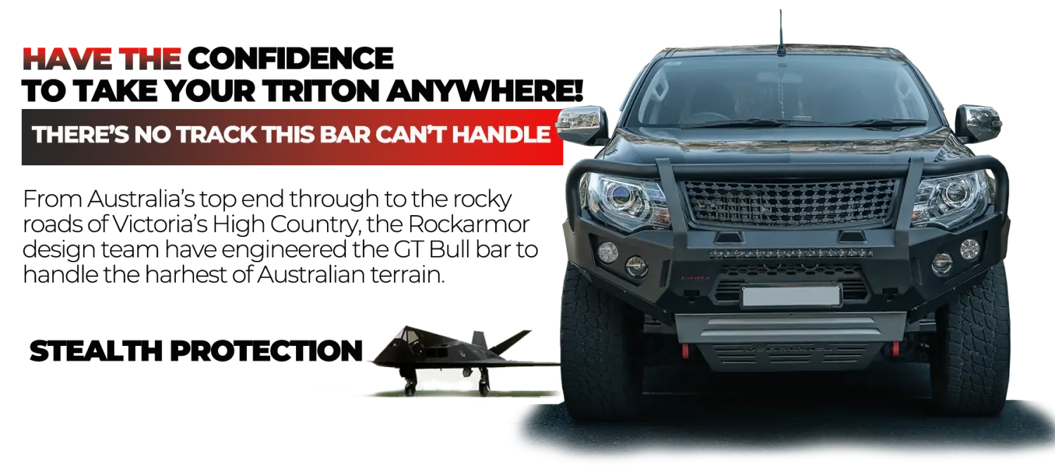 Rockarmor Gt Hoop Steel Bullbar - Mitsubishi Triton MQ 04/2015 - 10/2018 (Full Bar Replacement)