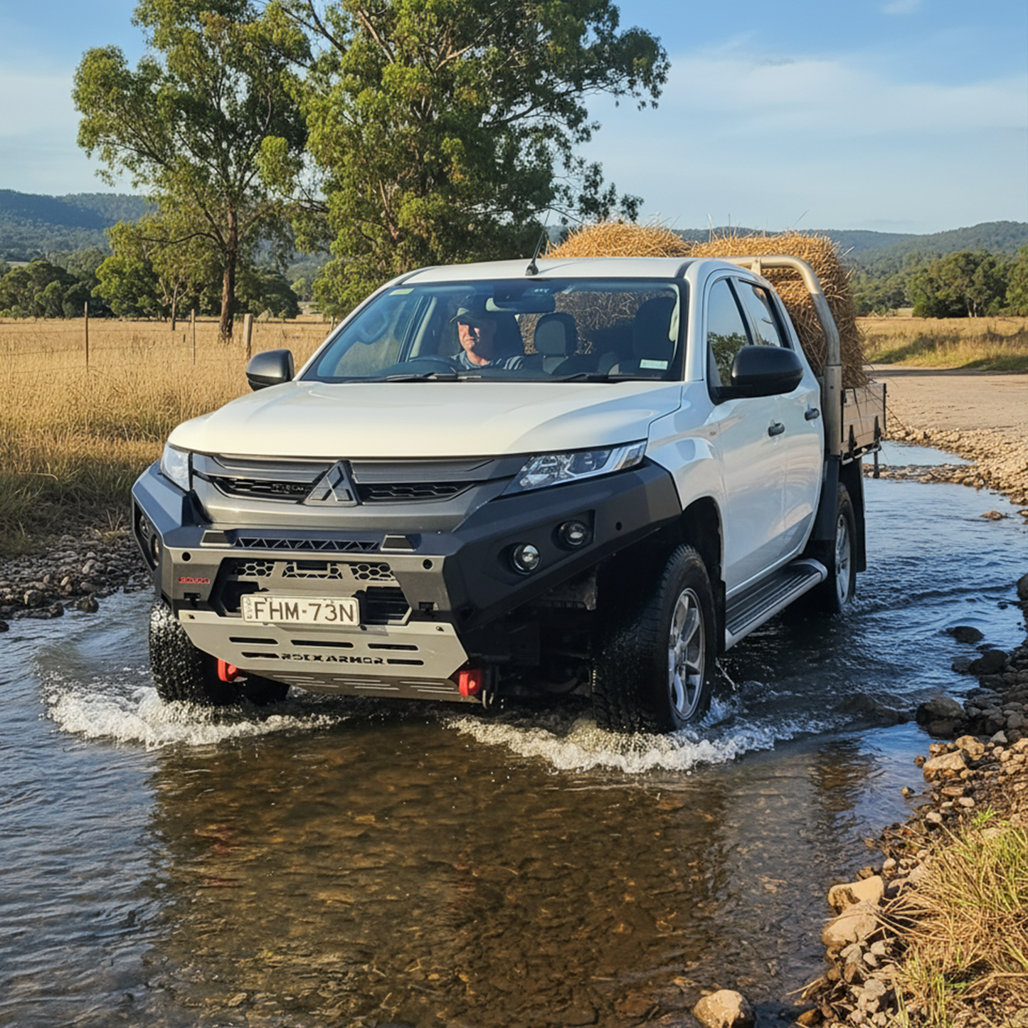 Rockarmor Gt Steel Hoopless Bullbar Combo Pack - Mitsubishi Mr Triton