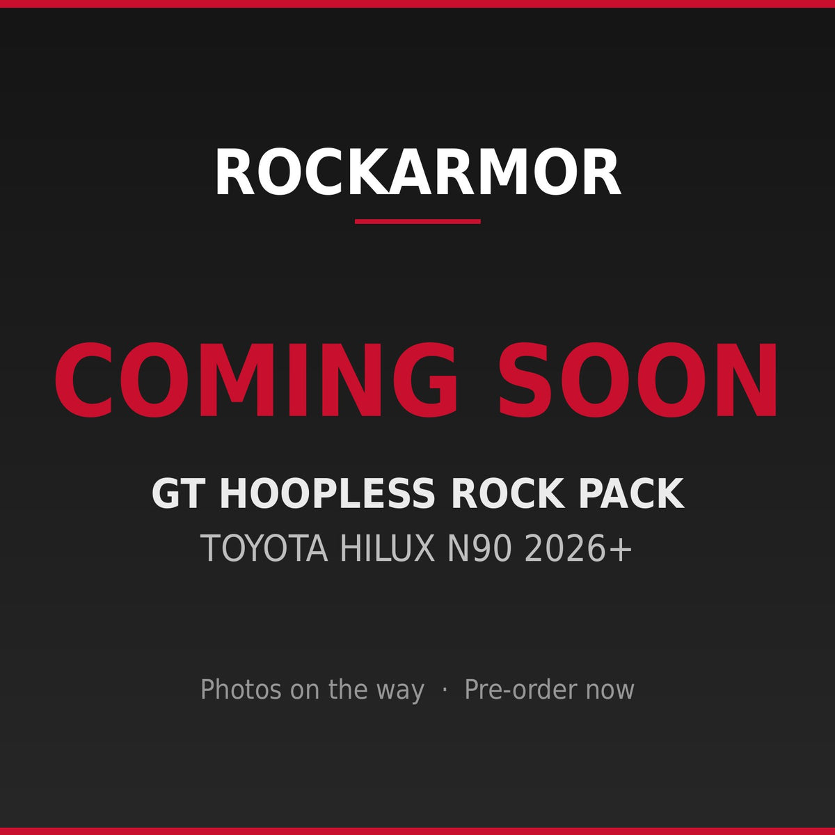 Rockarmor Rock Pack — Toyota Hilux N90 2026+ | GT Hoopless Bullbar + Rock Sliders - coming soon