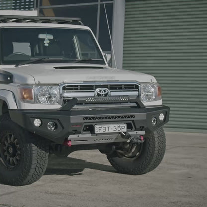 Rockarmor Gt Steel Hoopless Bullbar - Toyota Landcruiser 76,78,79 2007-2023 (Full Bar Replacement)
