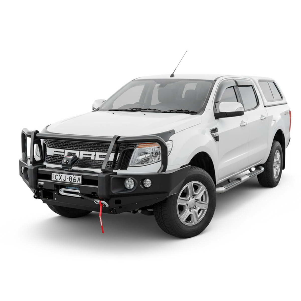 Rockarmor Elite Hoop Steel Bullbar - Ford Ranger Px1 Px2 Px3 (Bumper Cut)