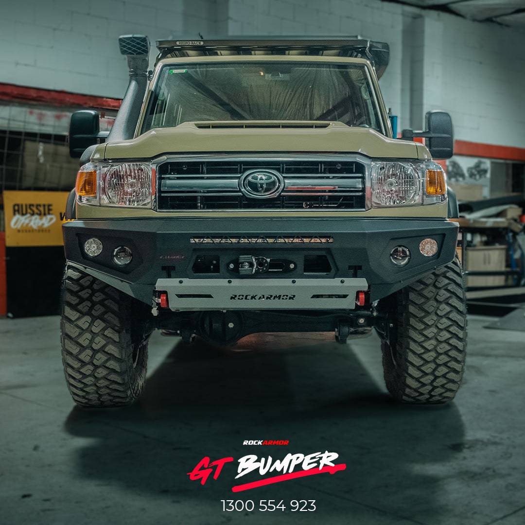 Rockarmor Gt Hoopless Steel Bullbar - Toyota Landcruiser 76 78 79 2007-2023 (Full Bar Replacement)