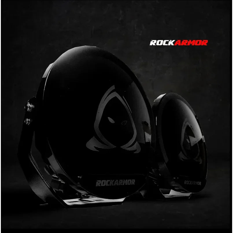 Glossy black rockarmor phantom 9inch led off-road lights designed for durable 9inch led driving use