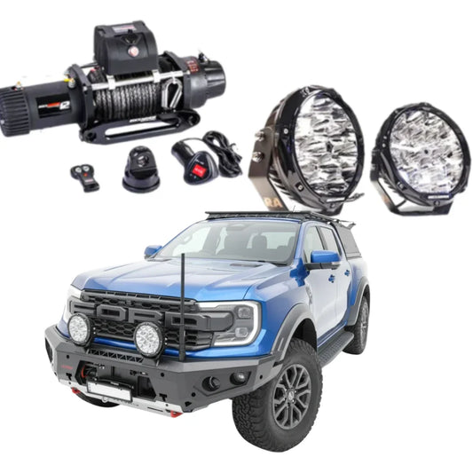 Rockarmor Gt Hoopless Steel Bullbar Combo Package - Ranger Raptor Next Gen 2023 to Current (Full Bar Replacement)