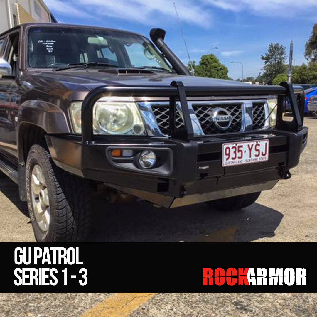 Rockarmor Premium Steel Bullbar - Nissan Patrol Gu1 97- 09/2004 (Full Bar Replacement)