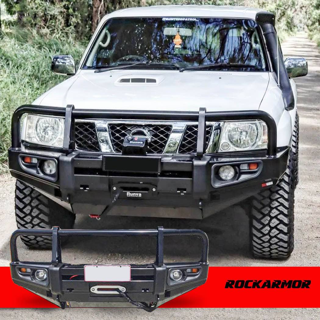 Rockarmor Premium Steel Bullbar - Nissan Patrol Gu4 2005 To Current (Full Bar Replacement)
