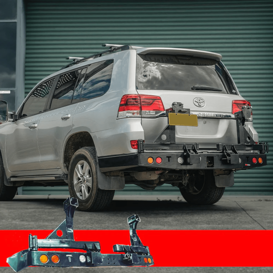 Rockarmor Steel Dual Wheel Carrier - Toyota Landcruiser Fj200 2008 To Current (With Built In Towbar)