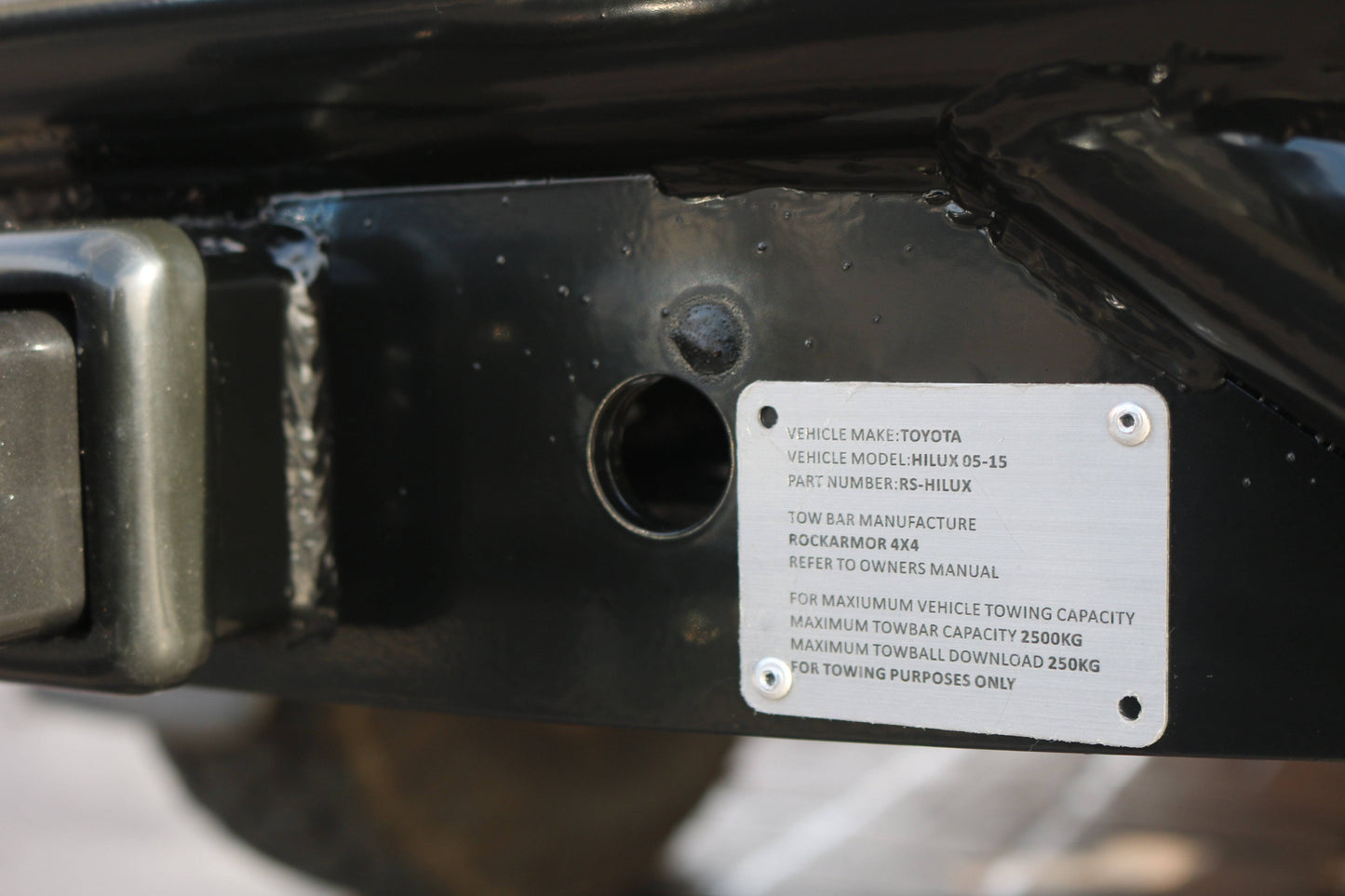 Rockarmor Premium Steel Rear Step / Towbar - Toyota Hilux N70 2005 - Early 2015 (Tub Rear)