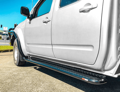 Rockarmor Steel Rockslider Side Steps - Nissan Navara D40