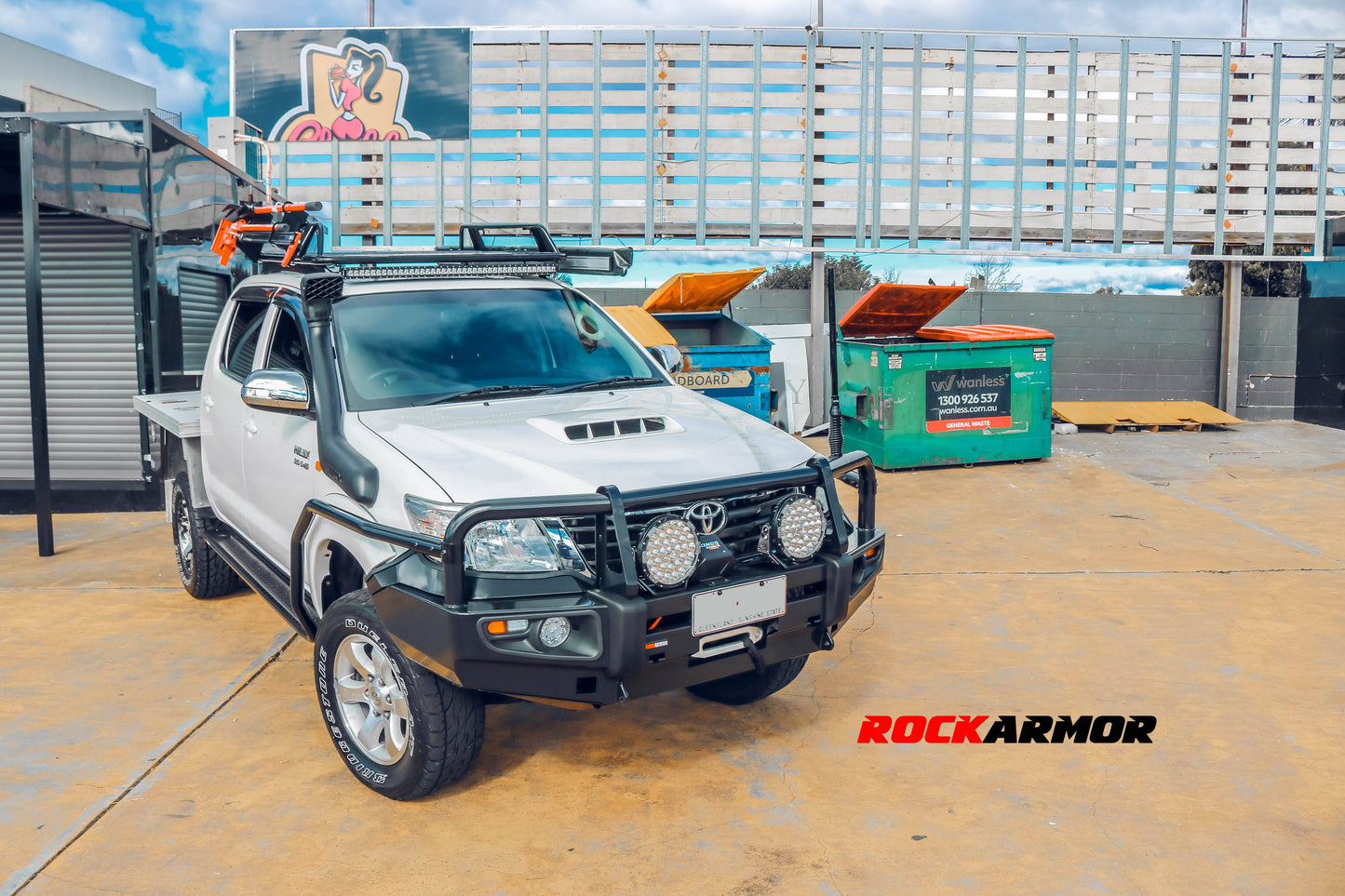 Rockarmor Steel Rockslider Side Steps - Toyota Hilux N70 2005-2015