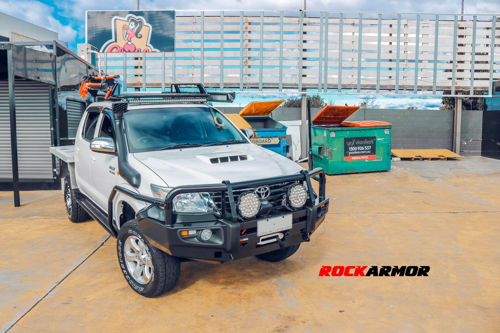 Rockarmor Steel Rockslider Side Steps - Toyota Hilux N70 2005-2015