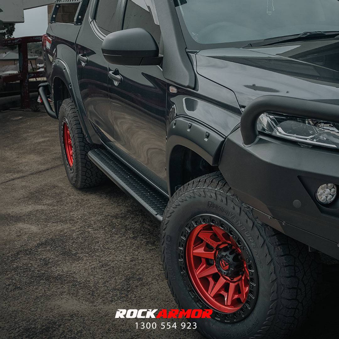 Rockarmor Steel Rockslider Side Steps To Suit Mitsubishi Triton Ml/Mn 2006+ Dual Cab