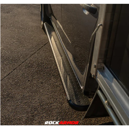 Steel rock armor side step for isuzu dmax 08/20 plus made from durable 52mm diameter steel rock sliders