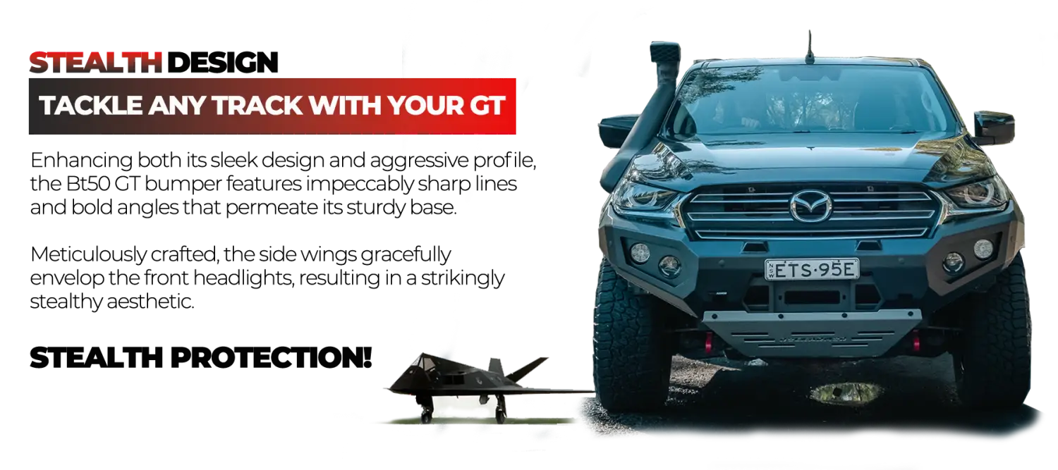 Rockarmor Gt Steel Hoopless Bullbar Combo Pack - Mazda Bt50 2020+