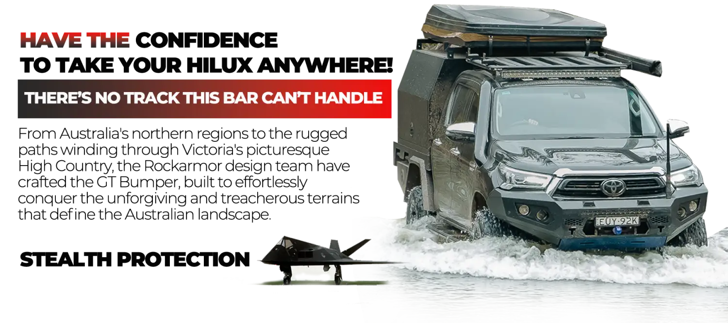 Rockarmor Gt Steel Hoopless Bullbar Combo Pack - Toyota Hilux 2020-2025